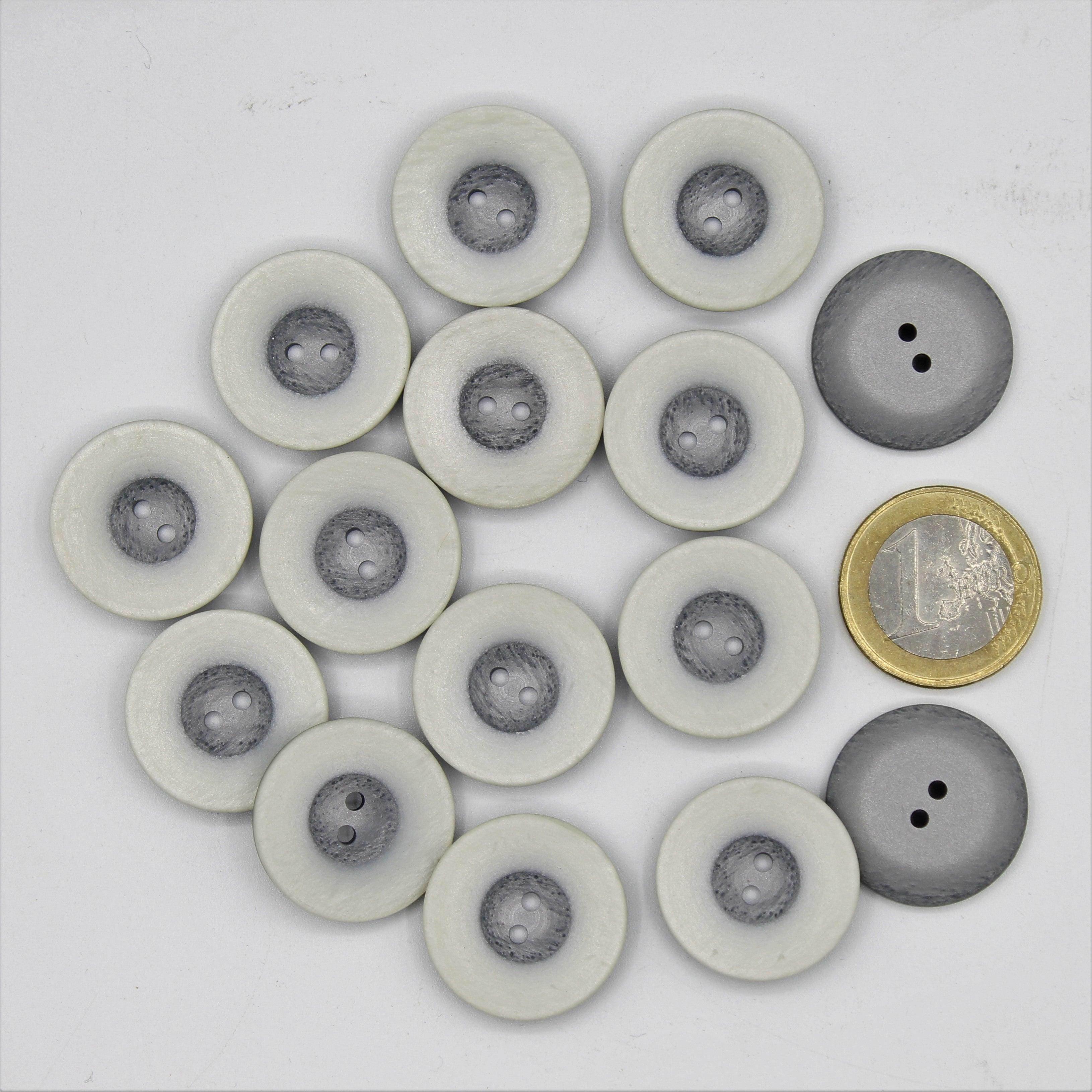 Polyester Light Grey Button 2 Holes #KP24003 - ACCESSOIRES LEDUC BV