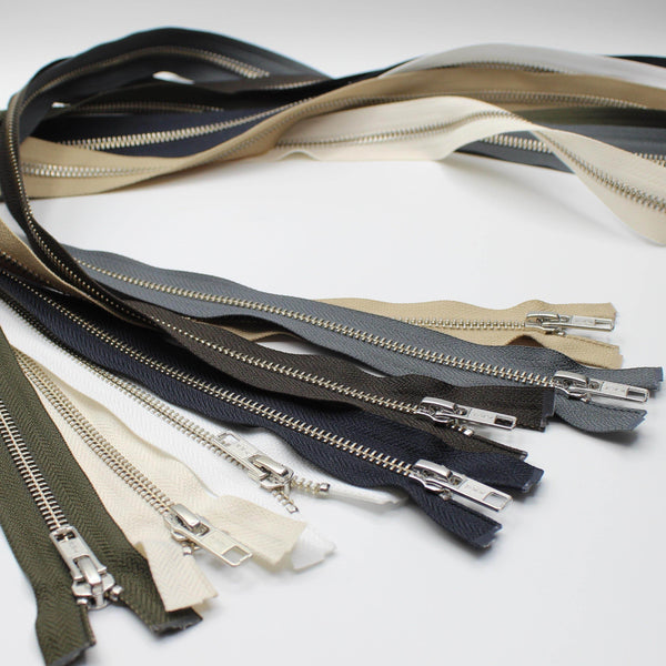 YKK - 80cm Metal Nickel colour Zipper for Jackets - One Way Open end - ACCESSOIRES LEDUC BV