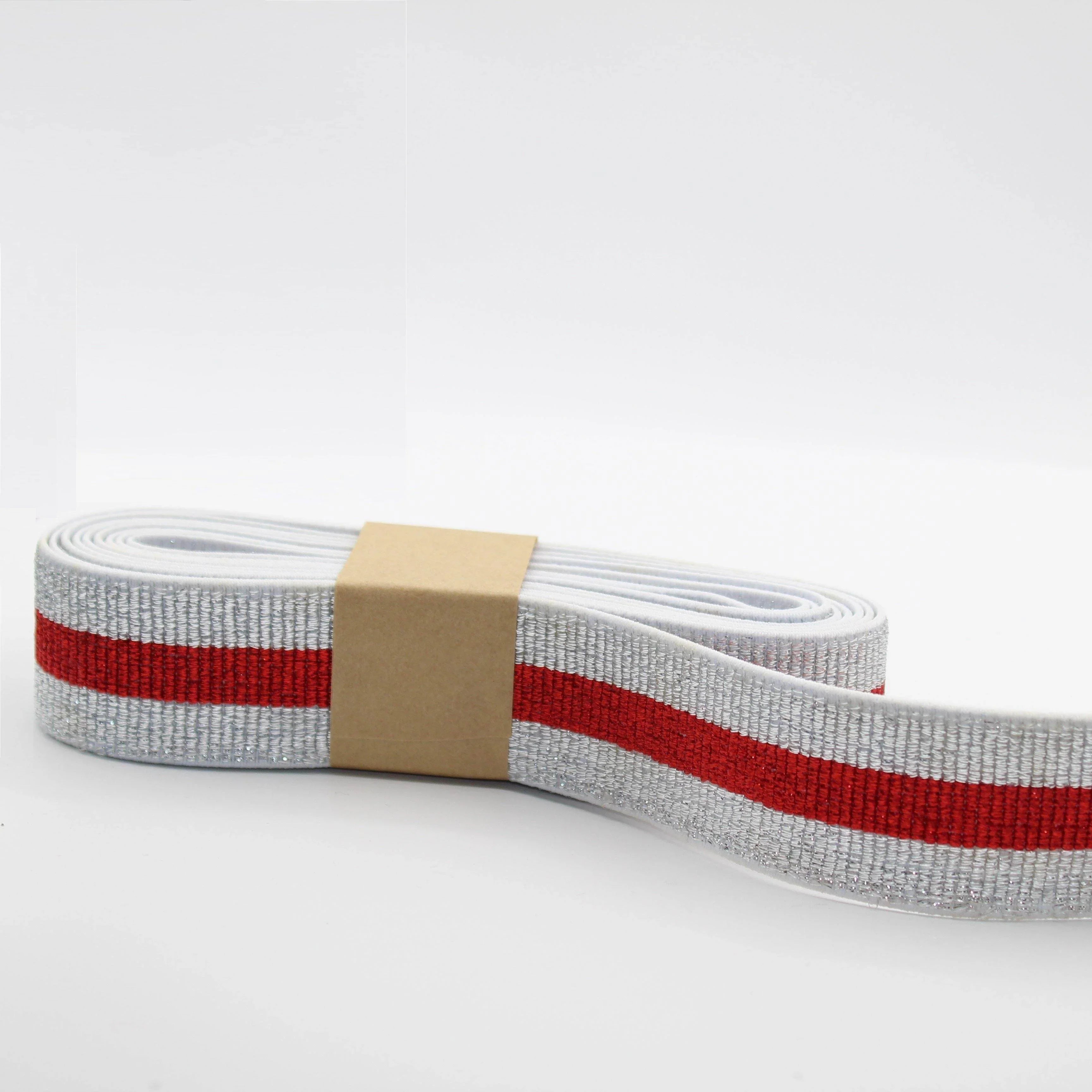 5 METERS - 40mm All Lurex Elastic Striped Gros Grain #ELA2062 - ACCESSOIRES LEDUC BV