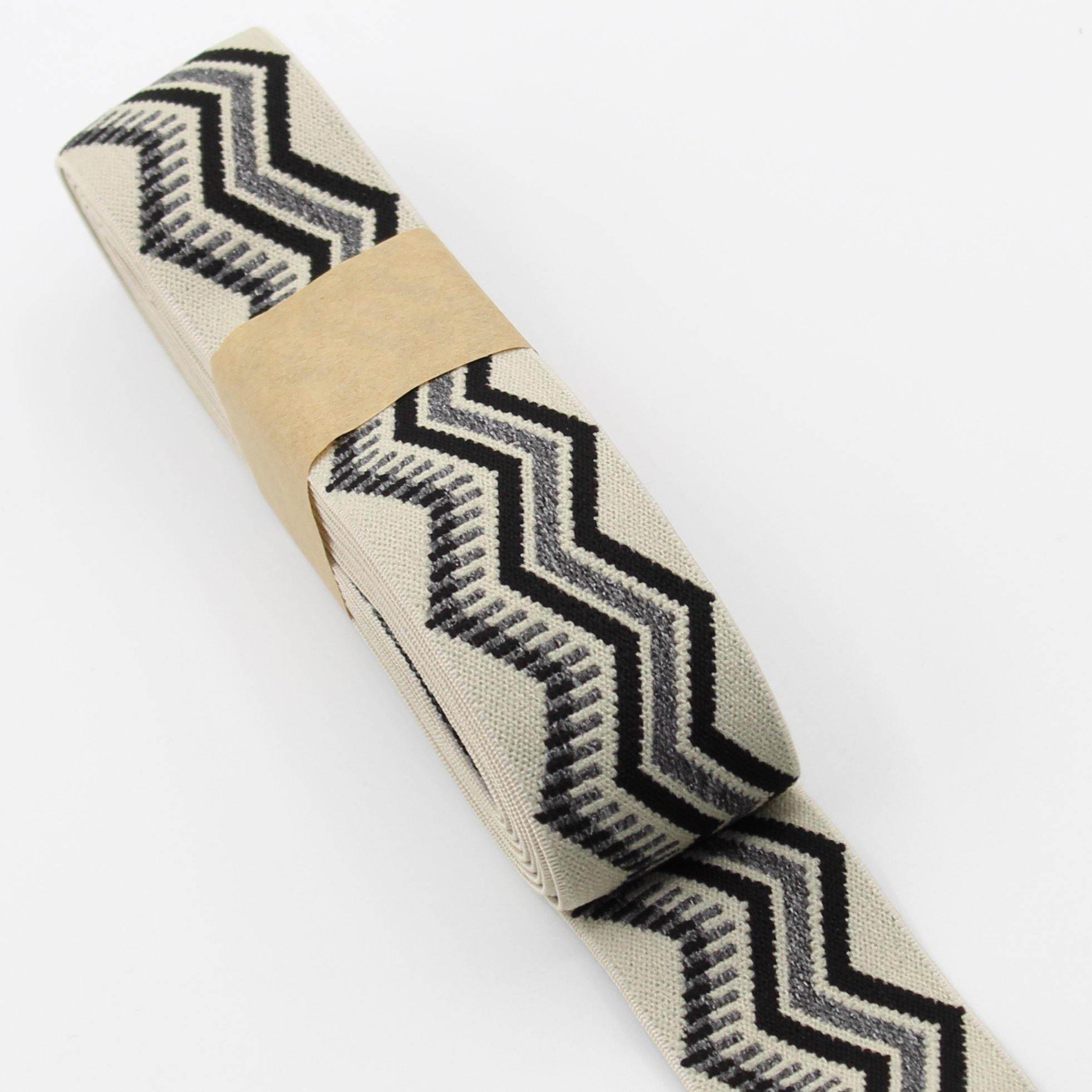5 METERS - 40mm Ethnic zig zag Elastic #ELA2523 - ACCESSOIRES LEDUC BV