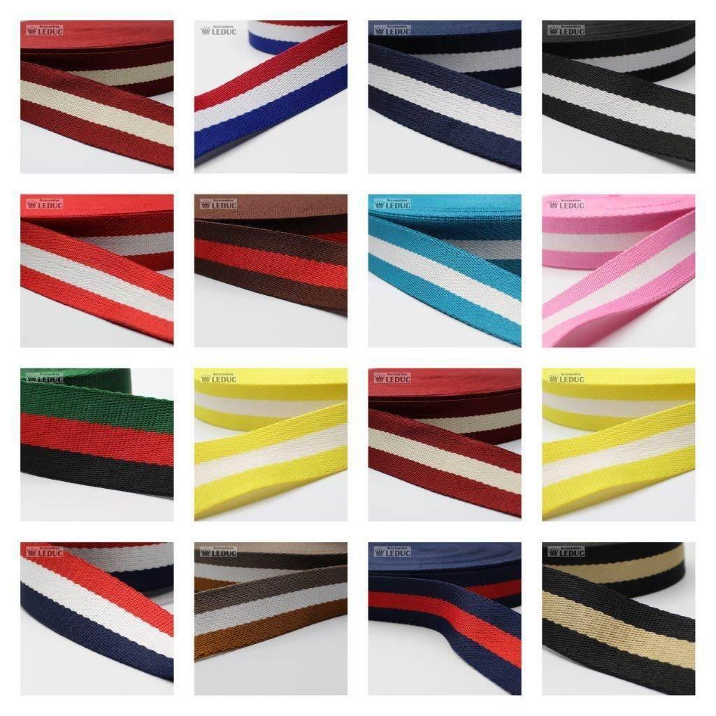 5 meters30mm Striped Webbing #RUB1907 - ACCESSOIRES LEDUC BV