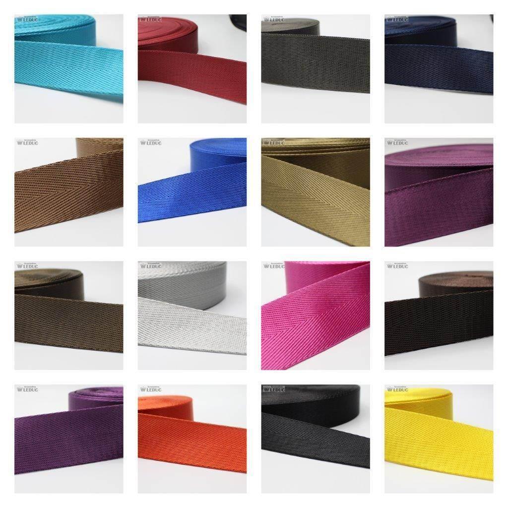 30mm or 40mm Shiny Herringbone Webbing #RUB1910 - ACCESSOIRES LEDUC BV