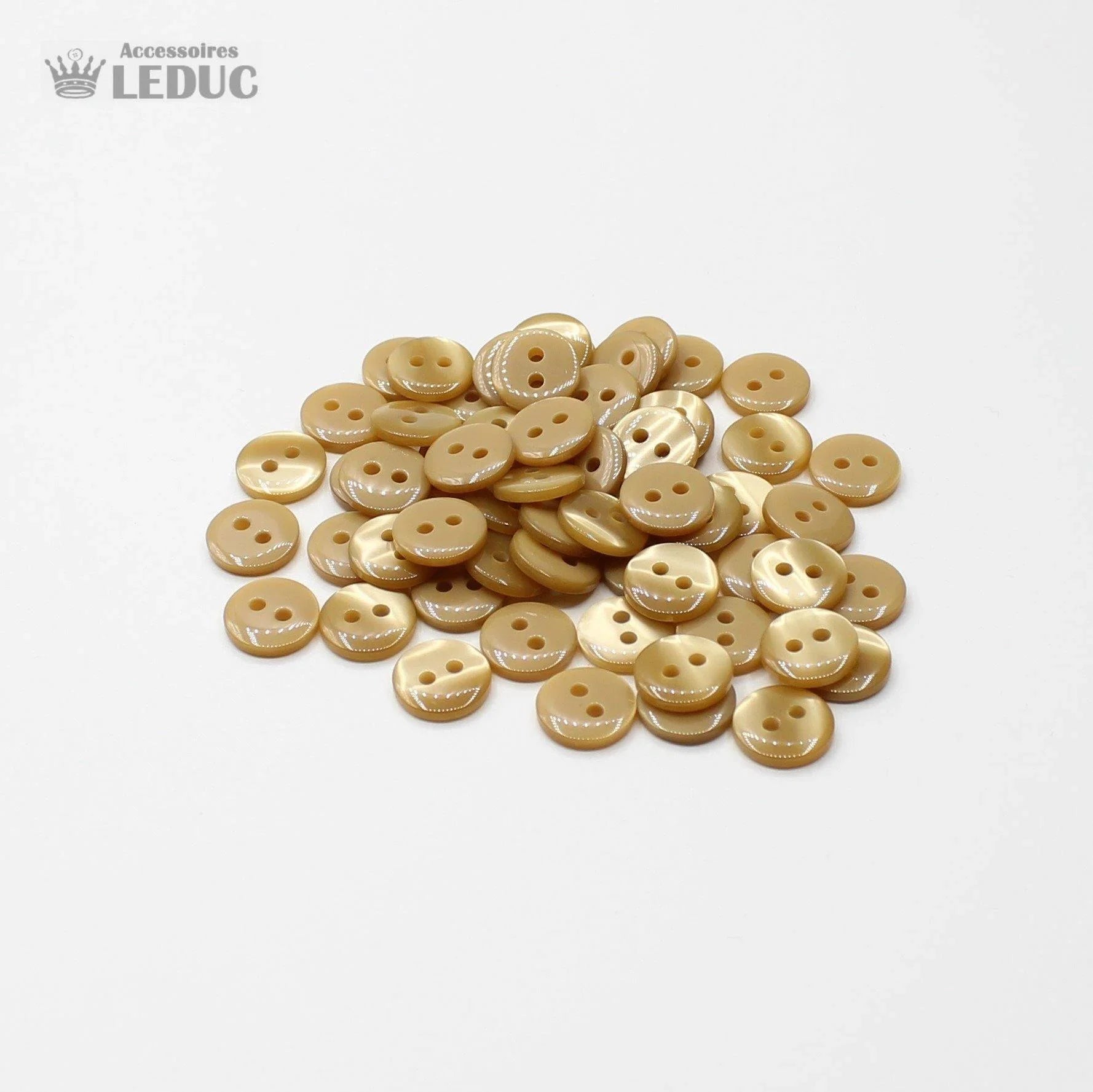 50 pieces - 2 Holes Polyester Button for Blouses 11mm (18") - (KP2 105 18") - ACCESSOIRES LEDUC