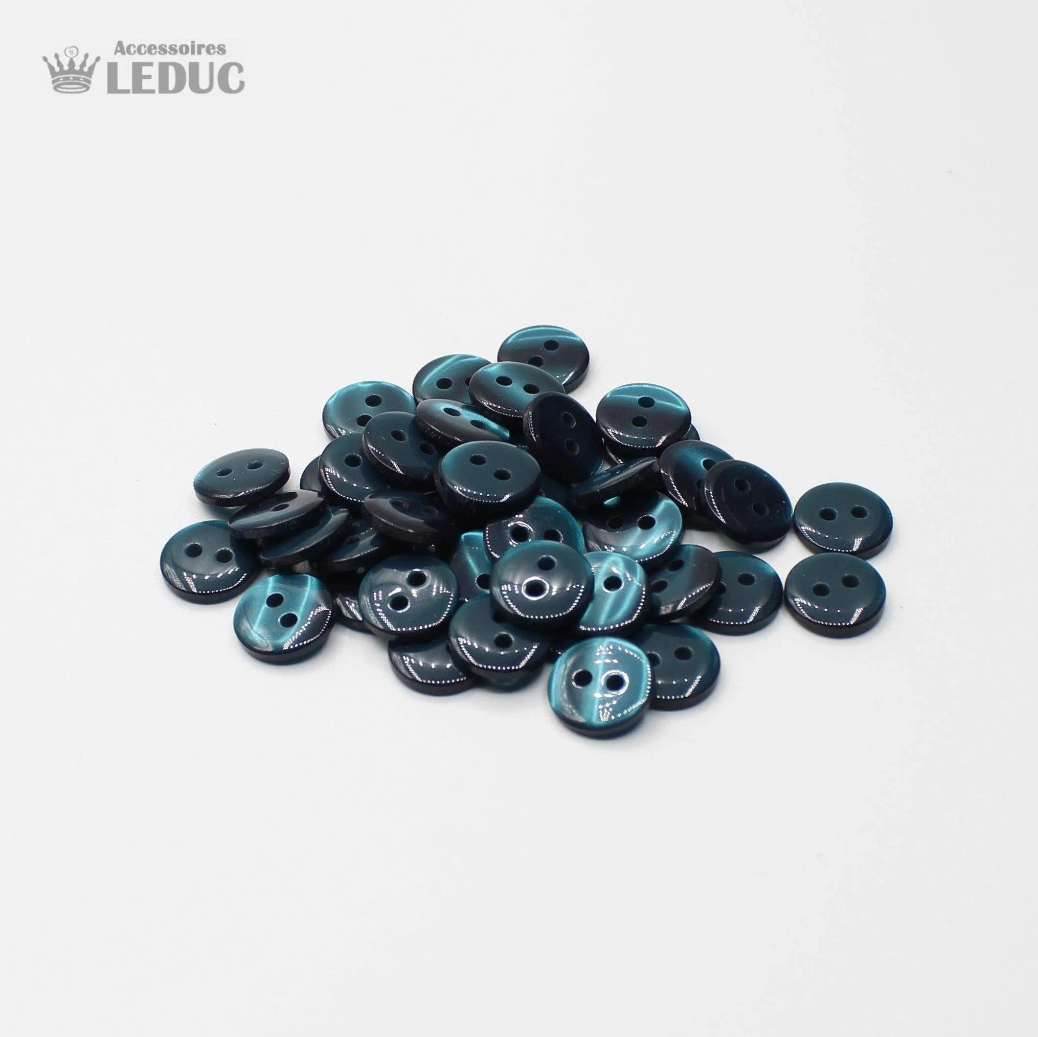 50 pieces - 2 Holes Polyester Button for Blouses 11mm (18") - (KP2 105 18") - ACCESSOIRES LEDUC