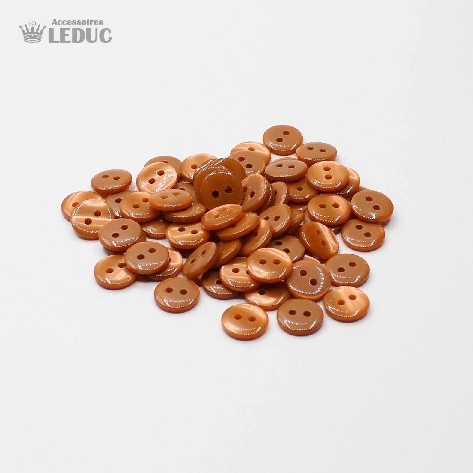 50 pieces - 2 Holes Polyester Button for Blouses 11mm (18") - (KP2 105 18") - ACCESSOIRES LEDUC