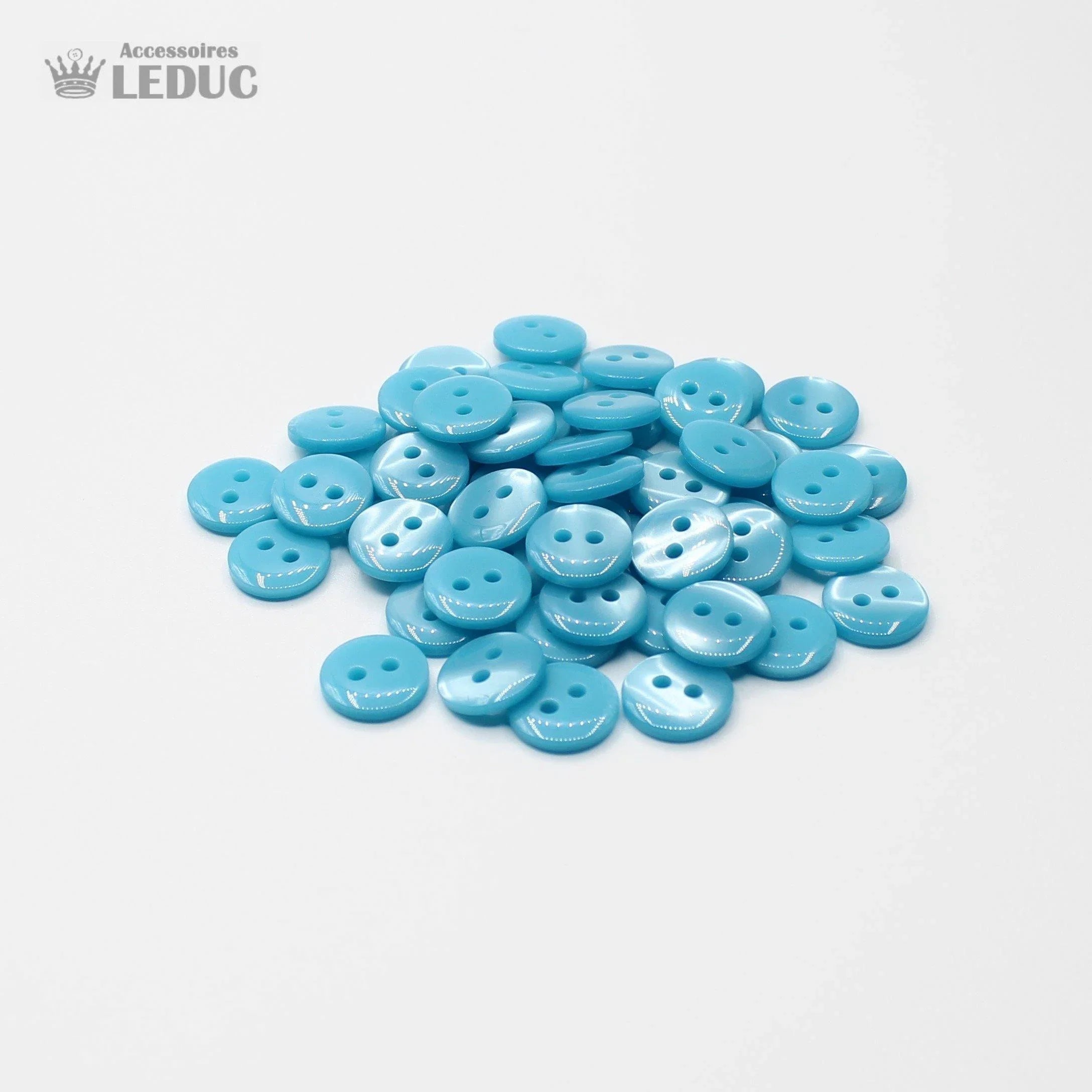50 pieces - 2 Holes Polyester Button for Blouses 11mm (18") - (KP2 105 18") - ACCESSOIRES LEDUC