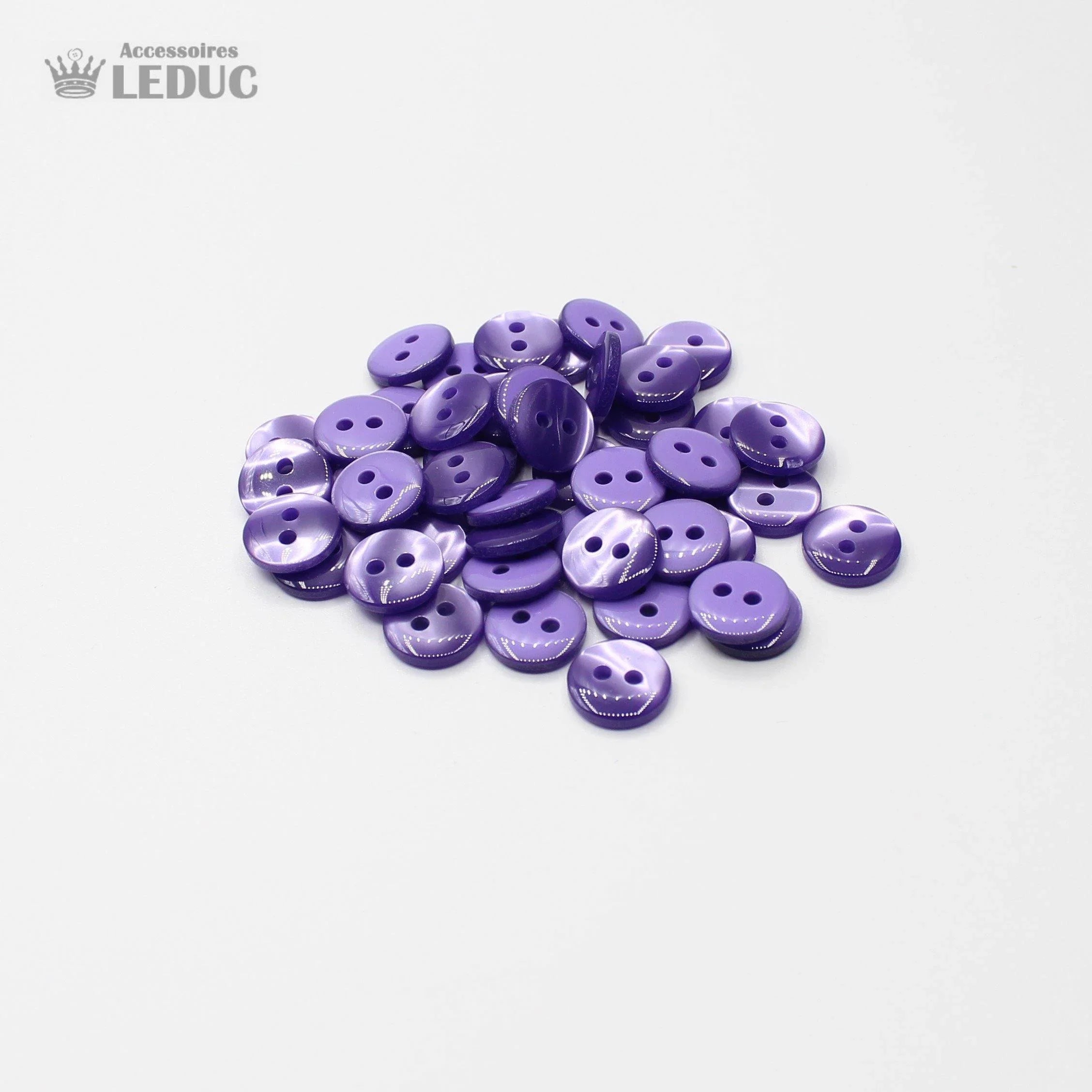50 pieces - 2 Holes Polyester Button for Blouses 11mm (18") - (KP2 105 18") - ACCESSOIRES LEDUC