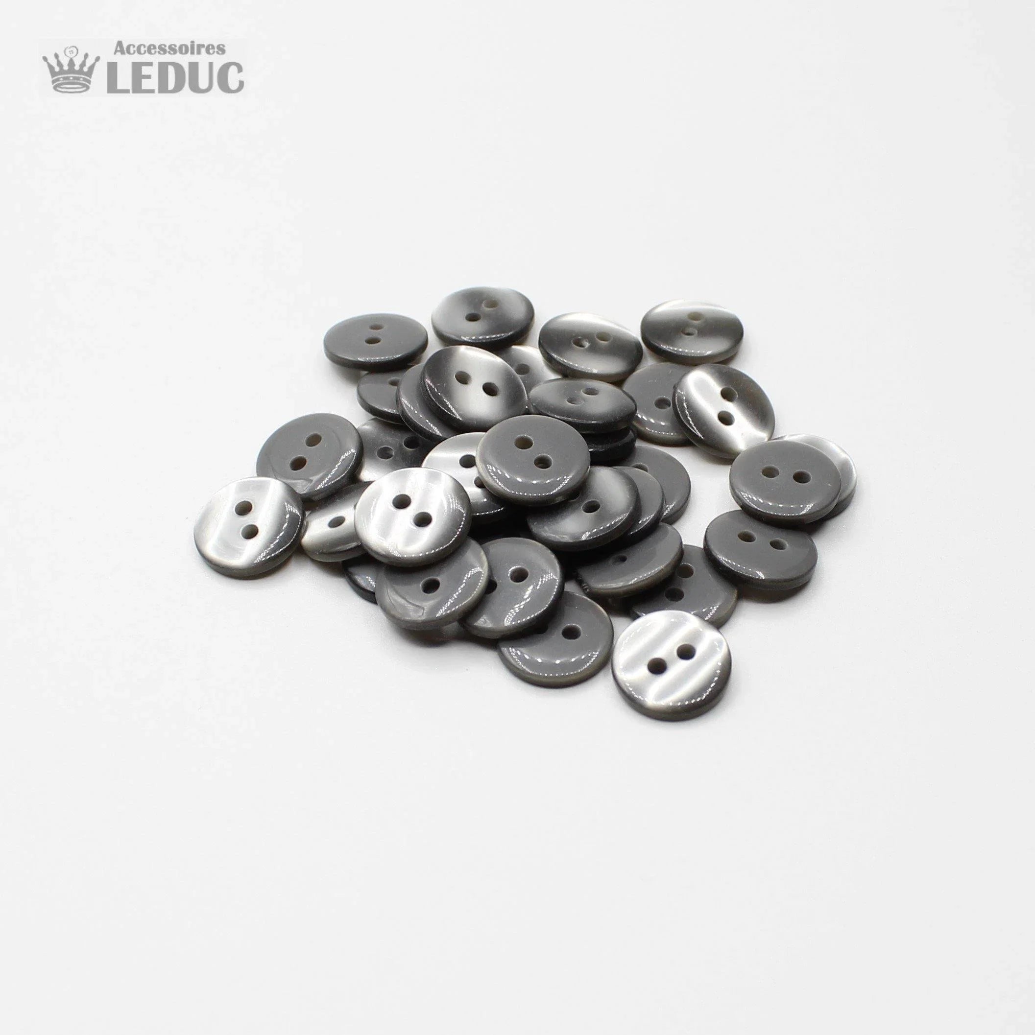 50 pieces - 2 Holes Polyester Button for Blouses 11mm (18") - (KP2 105 18") - ACCESSOIRES LEDUC