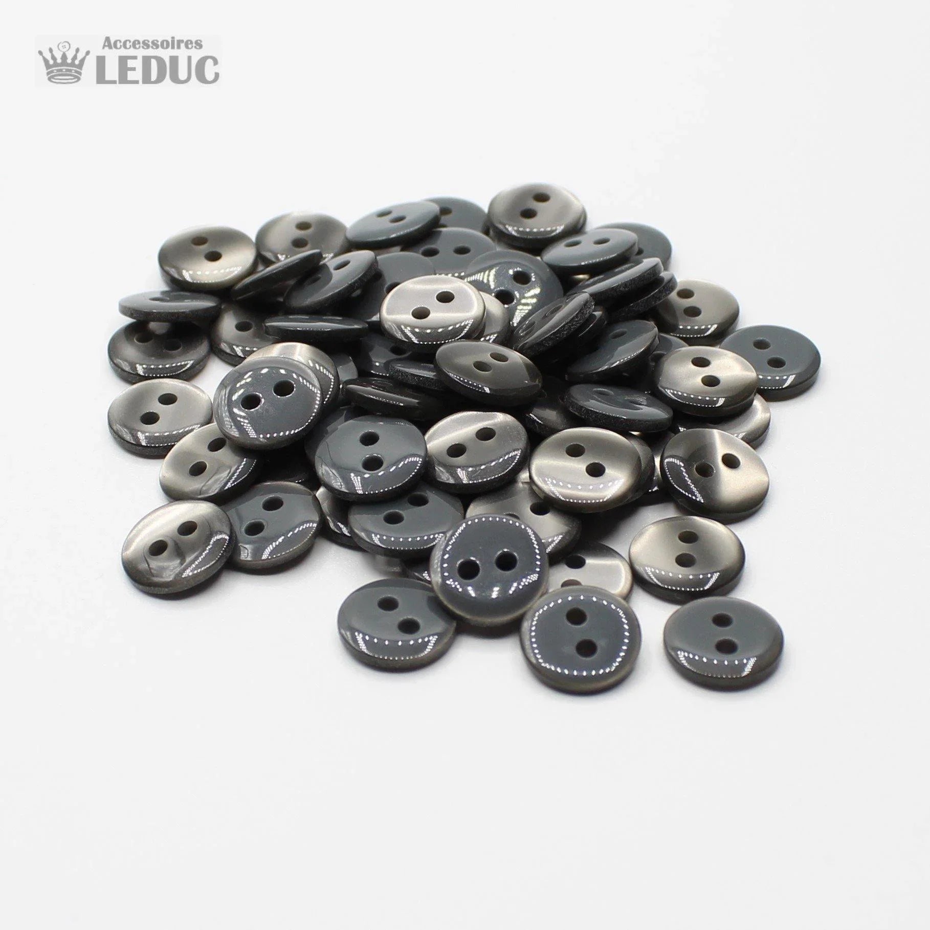 50 pieces - 2 Holes Polyester Button for Blouses 11mm (18") - (KP2 105 18") - ACCESSOIRES LEDUC