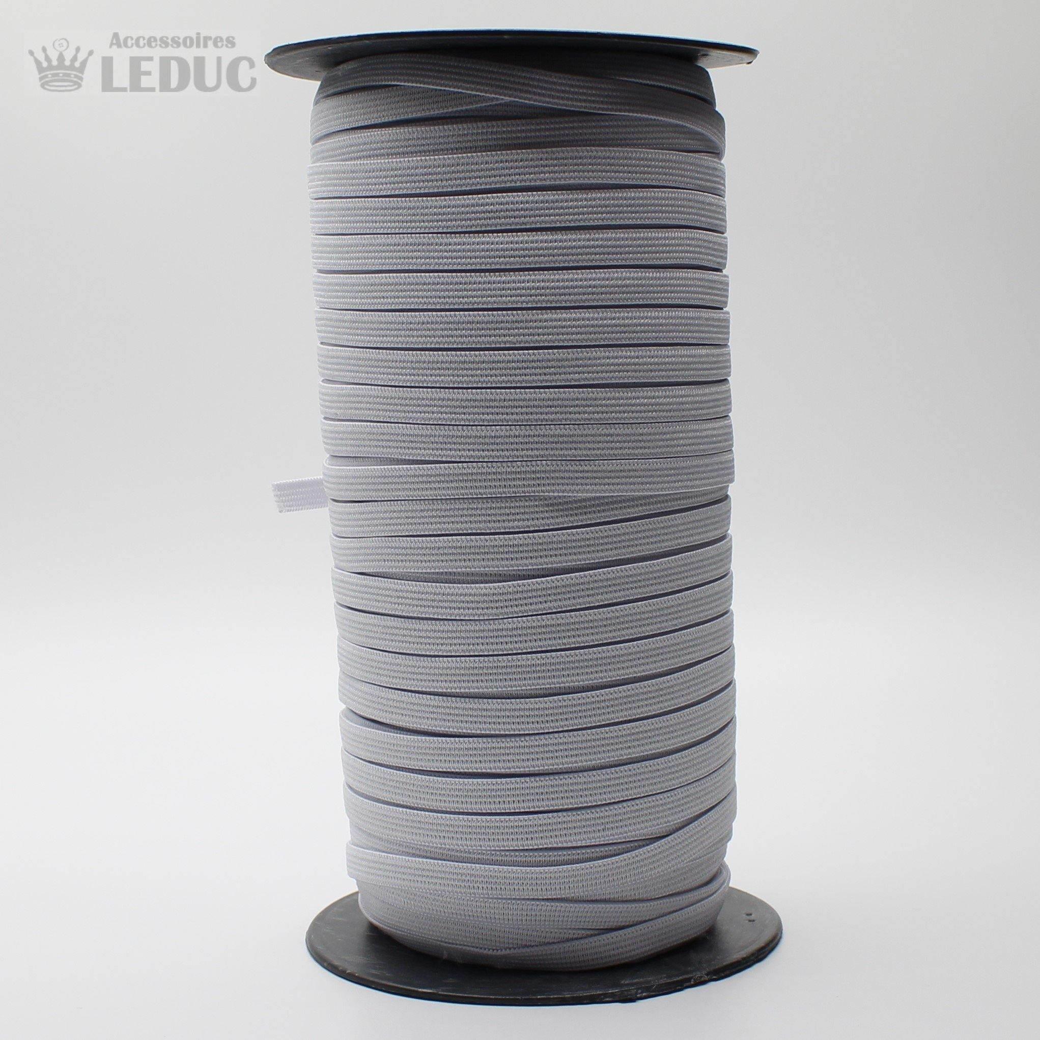 100 METRES - 10mm WHITE or BLACK KNITTED Elastic - ACCESSOIRES LEDUC BV