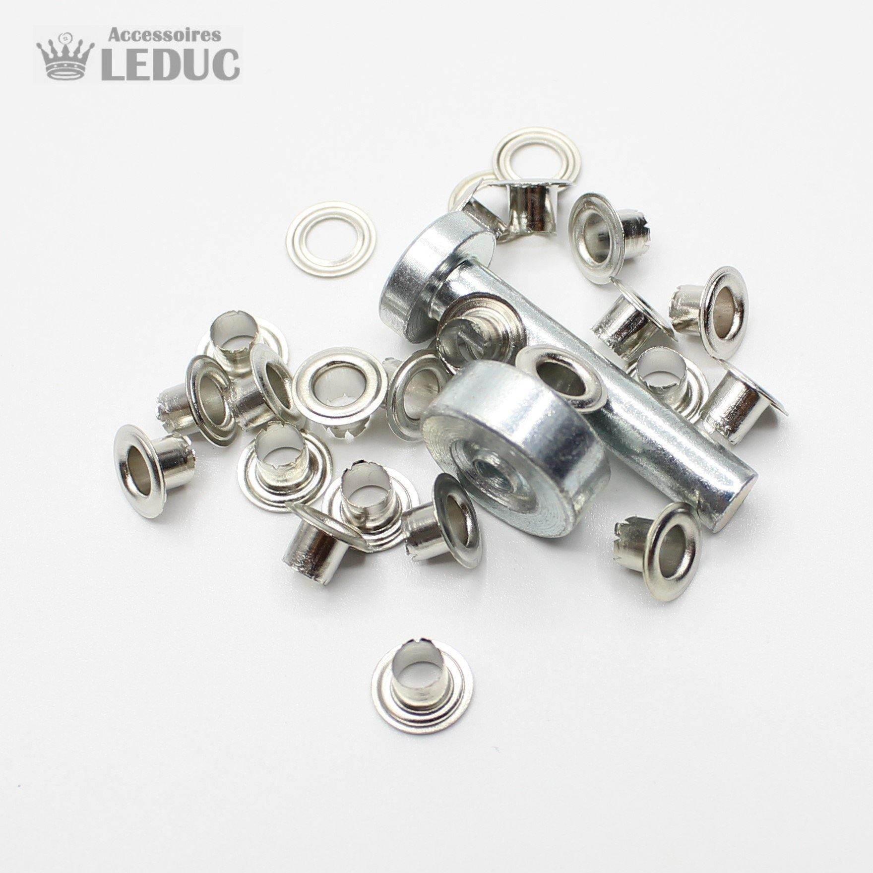 Eyelets Gold , Silver, Bronze, Gunmetal and Rust with Tool - ACCESSOIRES LEDUC BV