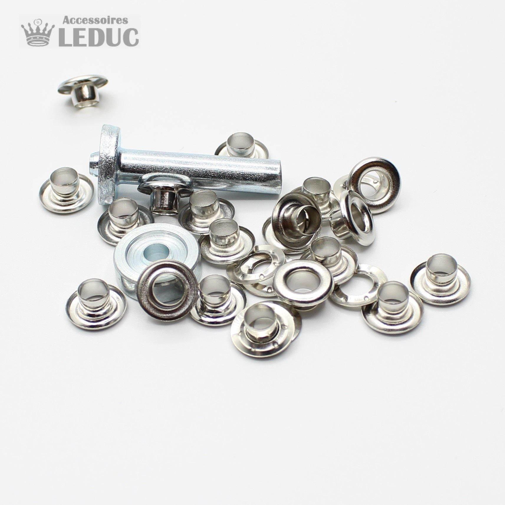 Eyelets Gold , Silver, Bronze, Gunmetal and Rust with Tool - ACCESSOIRES LEDUC BV