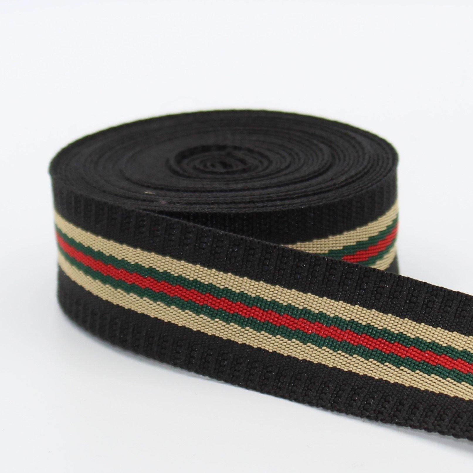 5 meters Fancy Striped Webbing 40mm #RUB1906 - ACCESSOIRES LEDUC BV