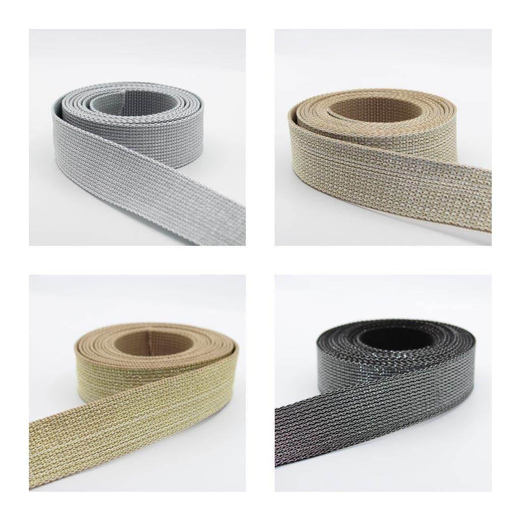 5 meters Lurex Webbing 36mm #RUB1940 - ACCESSOIRES LEDUC BV