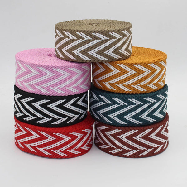 5 meters Webbing with Lines and Arrows 38mm #RUB3506 - ACCESSOIRES LEDUC BV
