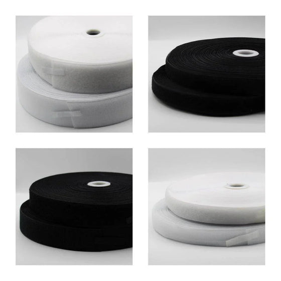 25 METERS HOOK ON LOOP TAPE Black or White #HNL498 - ACCESSOIRES LEDUC BV